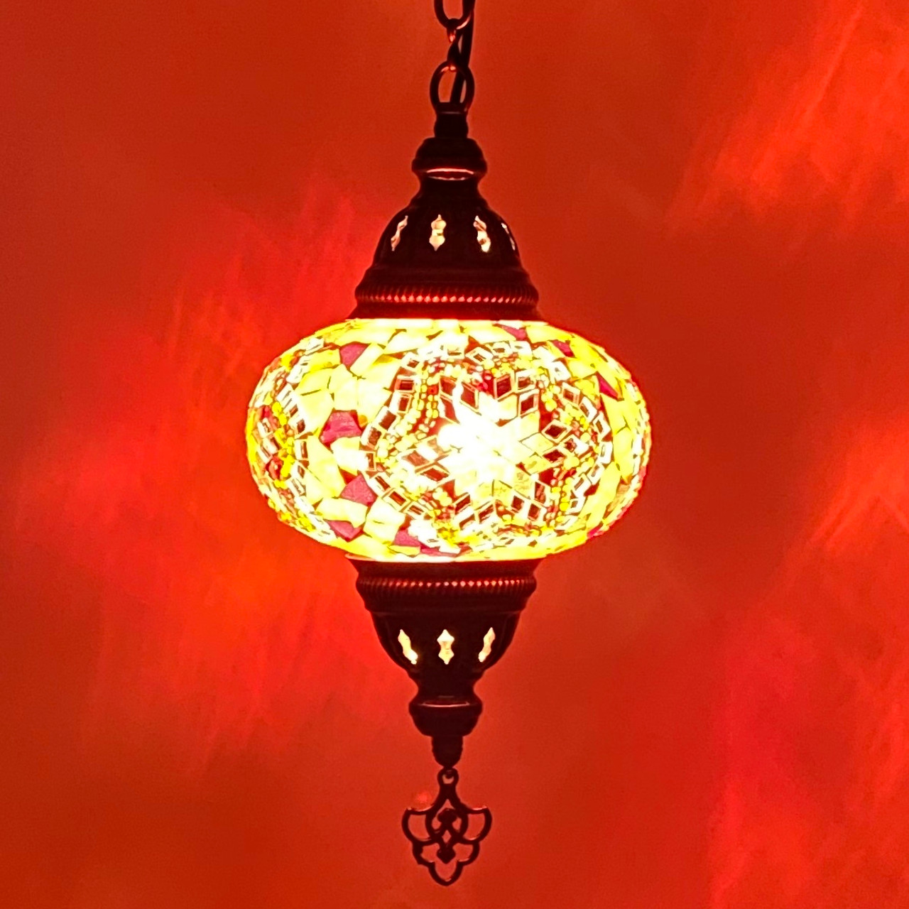 Ottoman Bronzed Steel Decorative Lamp Chain Mosaic Turkish Lamp Part 1.15  Wide - Sold Per Foot