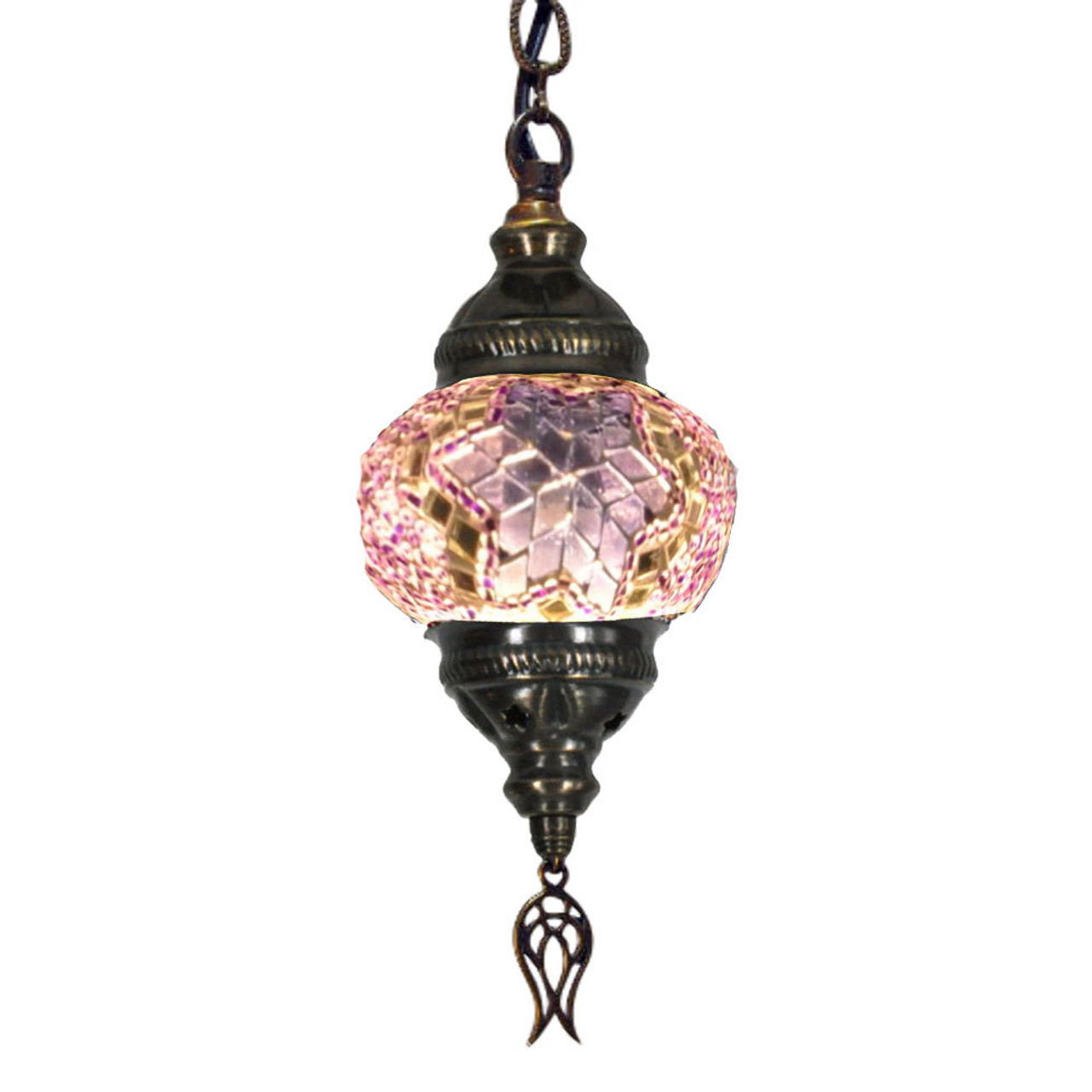 Ottoman Bronzed Steel Decorative Lamp Chain Mosaic Turkish Lamp Part 1.15  Wide - Sold Per Foot