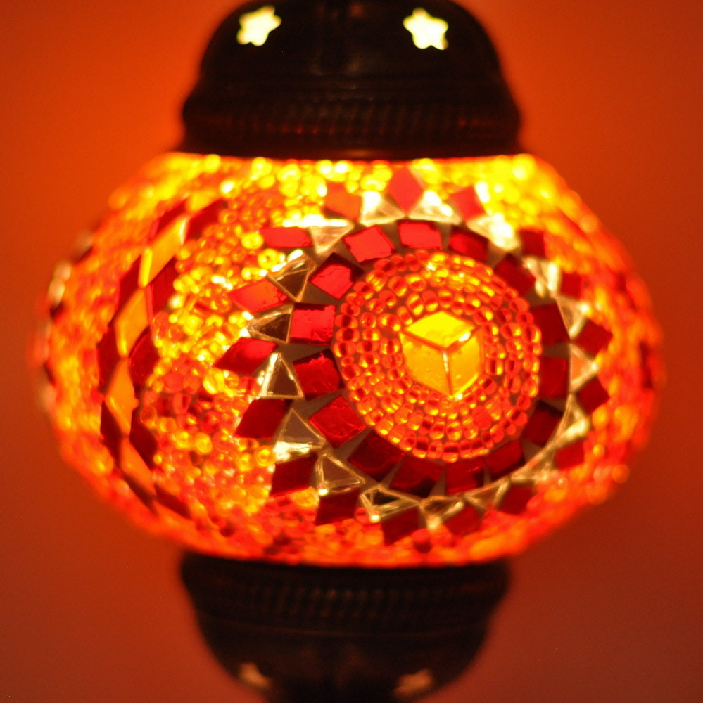 Turkish Mosaic Lamp Shade - B2 - Red - Style 2 - Paykoc Imports, Inc.