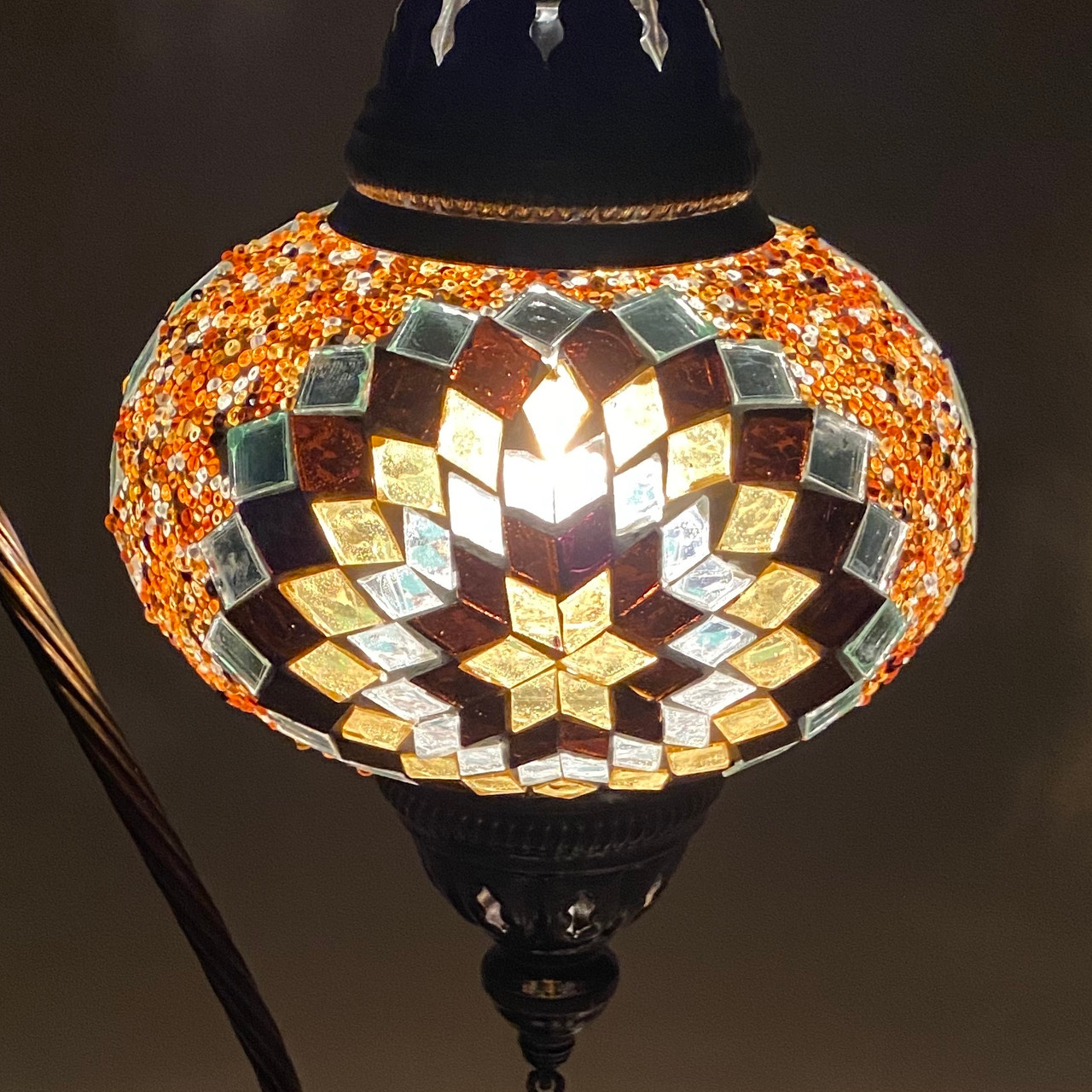 Turkish Mosaic Camel Neck Lamp - 9x16.25 - DB3 - White