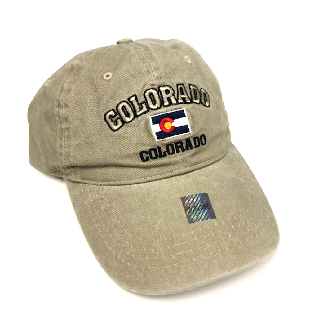 Triple Colorado College Style Adjustable Flat Brim Baseball Hat (LIGHT