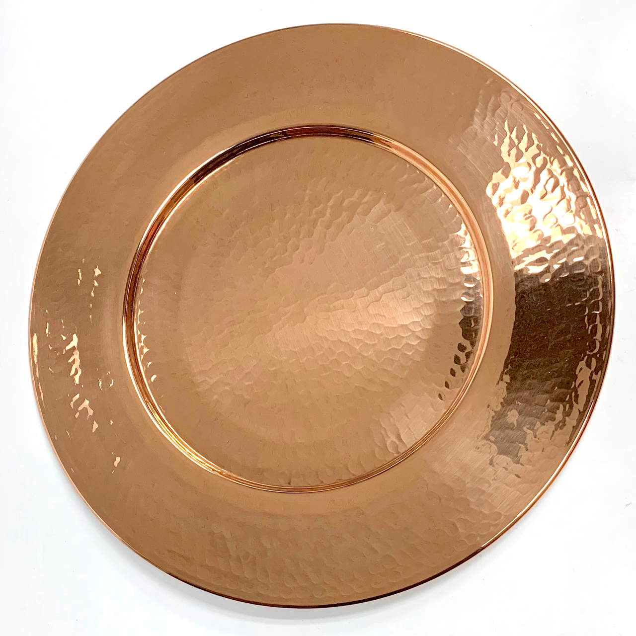 Sertodo Charger Plate 12 inch Round Hammered Copper