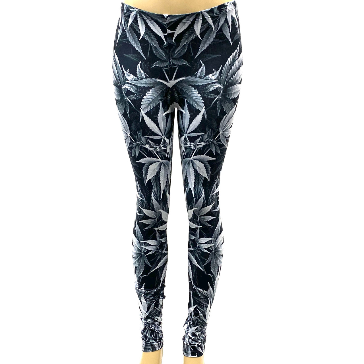 weed leaf leggings