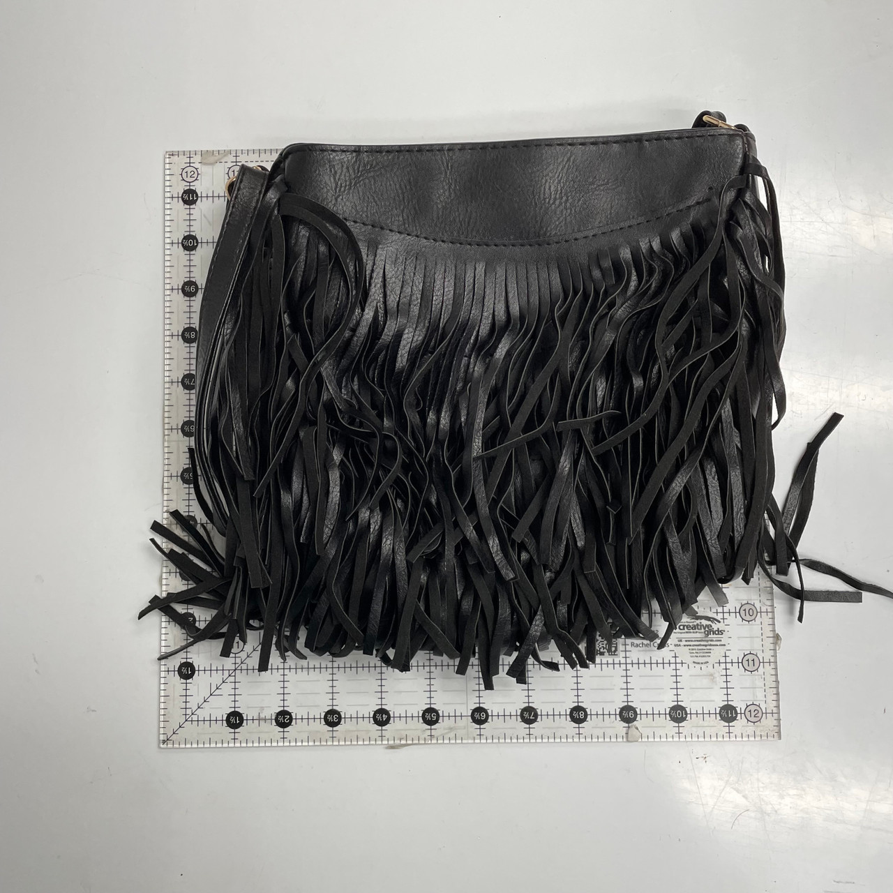 Leather X-Long Fringe Bag (More Colors) Black / L28xW4xH28CM