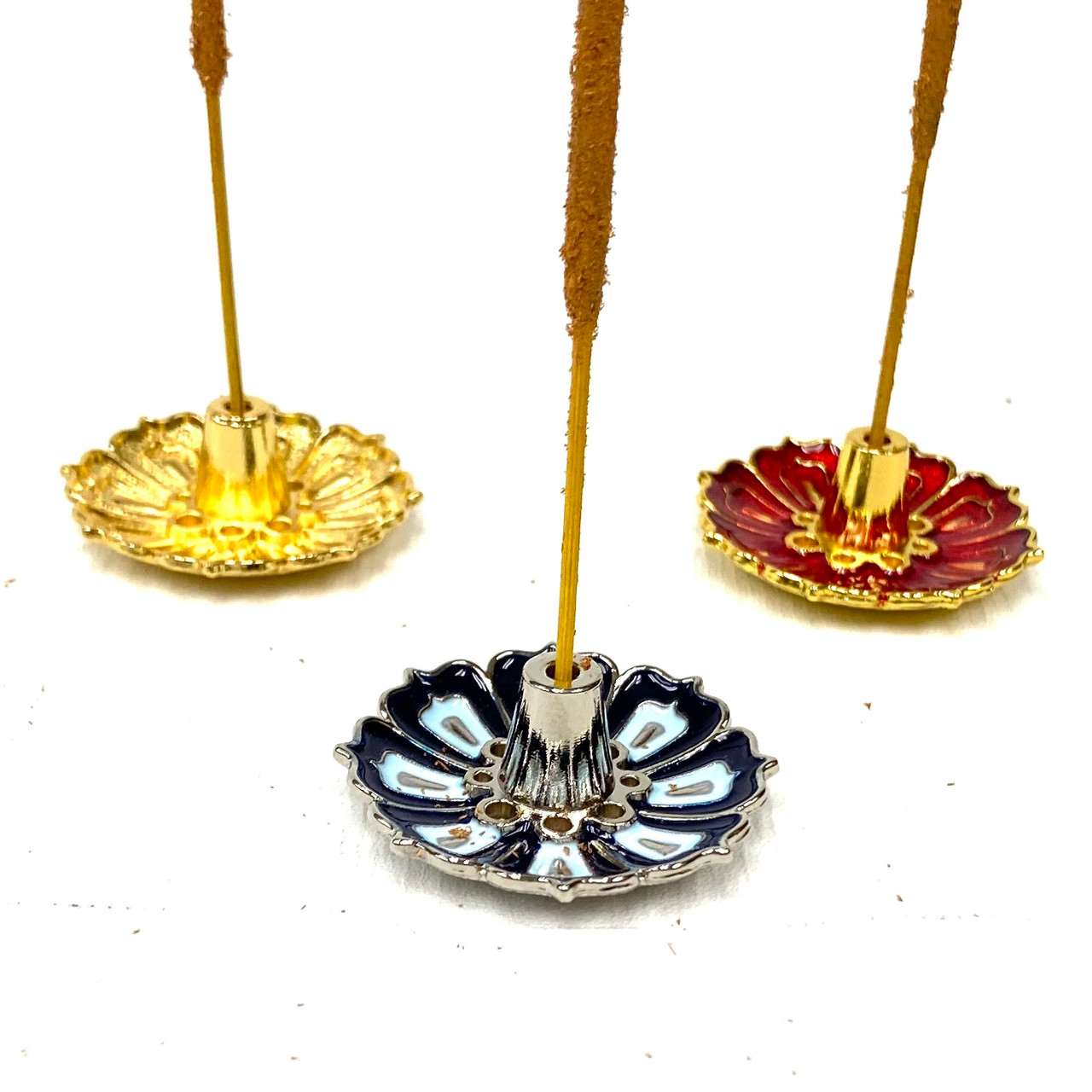 Small Flower Incense Stick Holder Burner 1.5" Wide Assorted Color 1 Count Paykoc Imports, Inc.