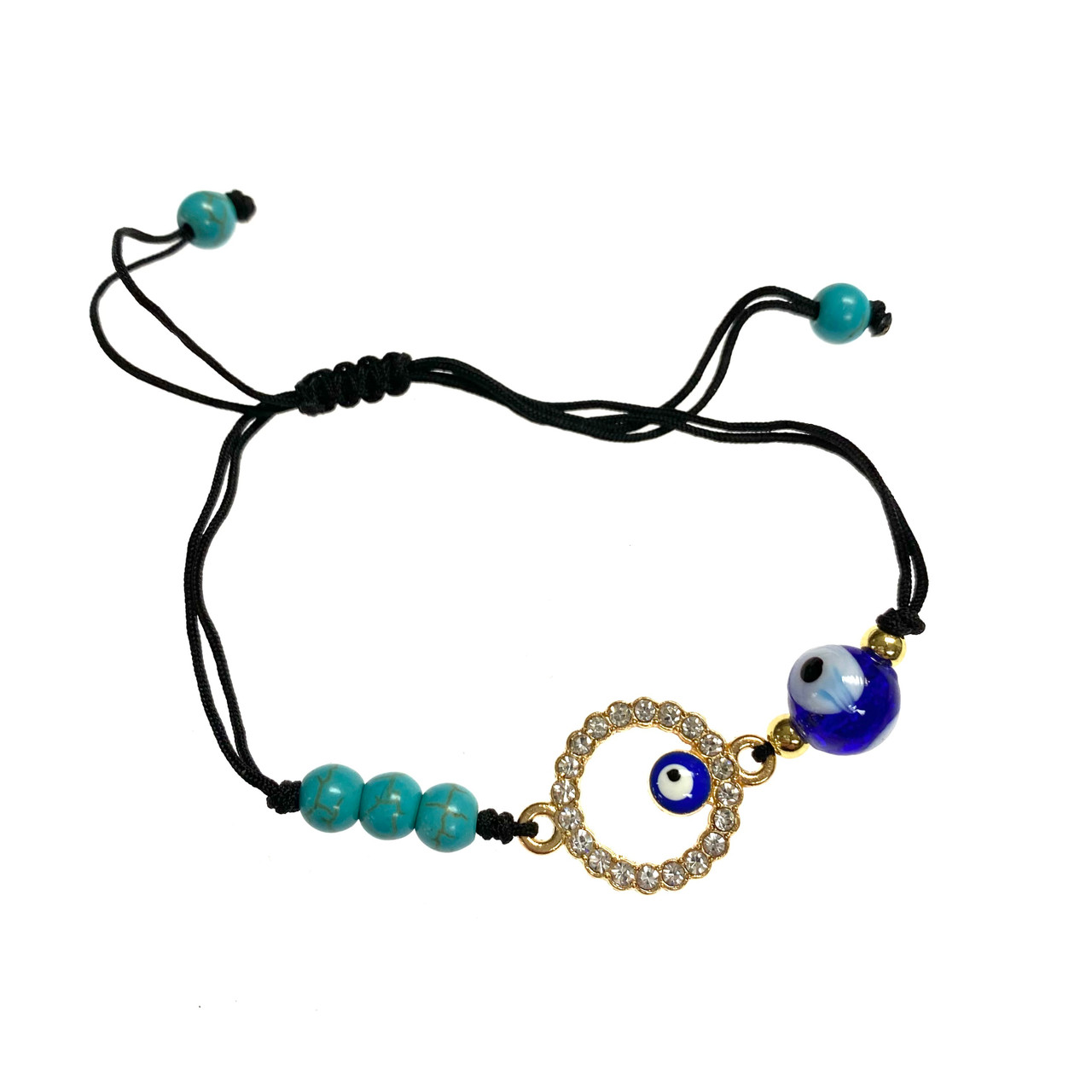 Turkish Eye Black Cord Bracelet