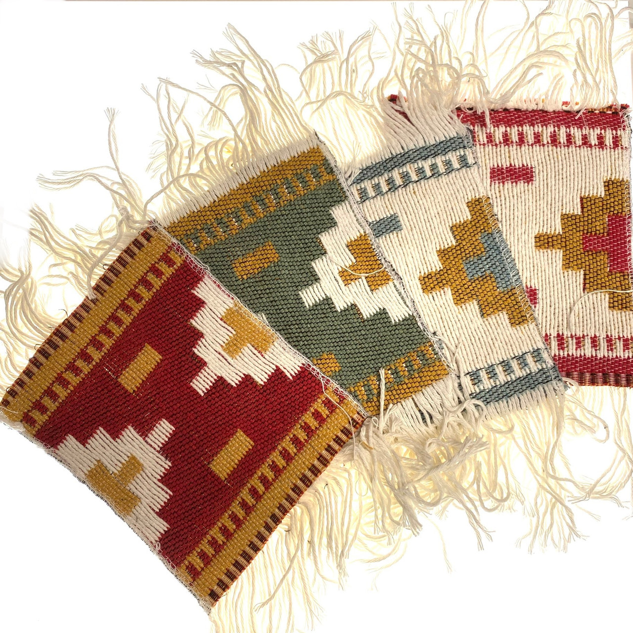 Coaster Set Turkish Kilim Rug Machine Made 10cm X 15cm 4 Count Assorted