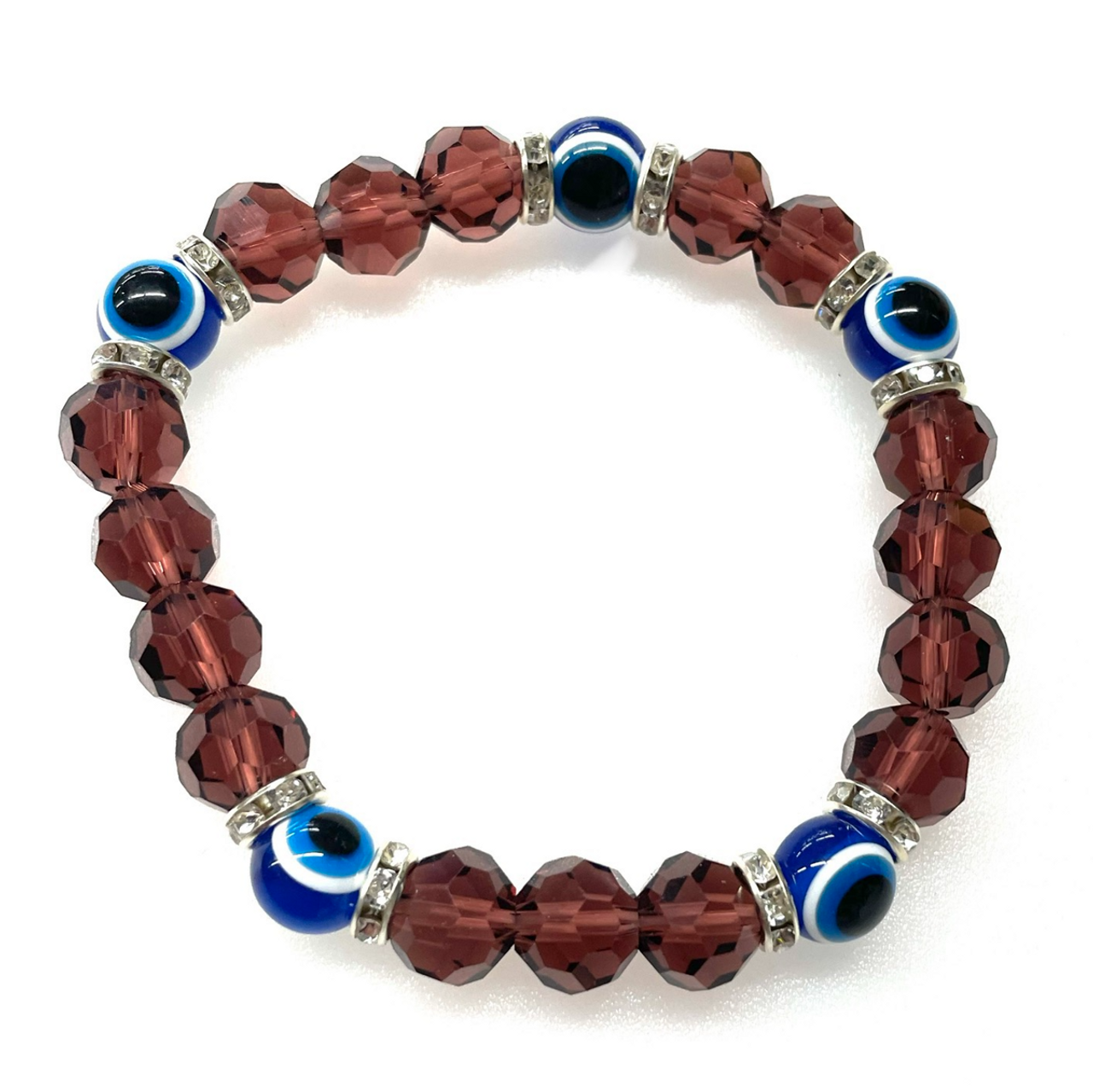 Amethyst Evil Eye Elastic Bracelet