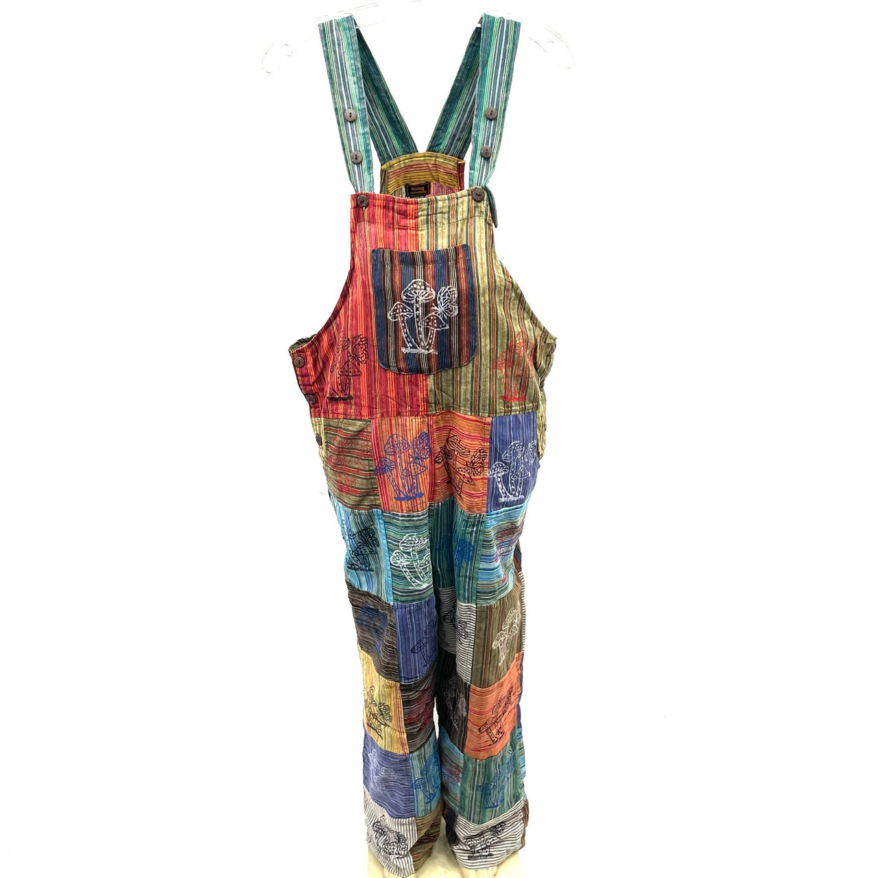 Cotton Patchwork Hearty Mushroom Overall Jumpsuit 1 Count
