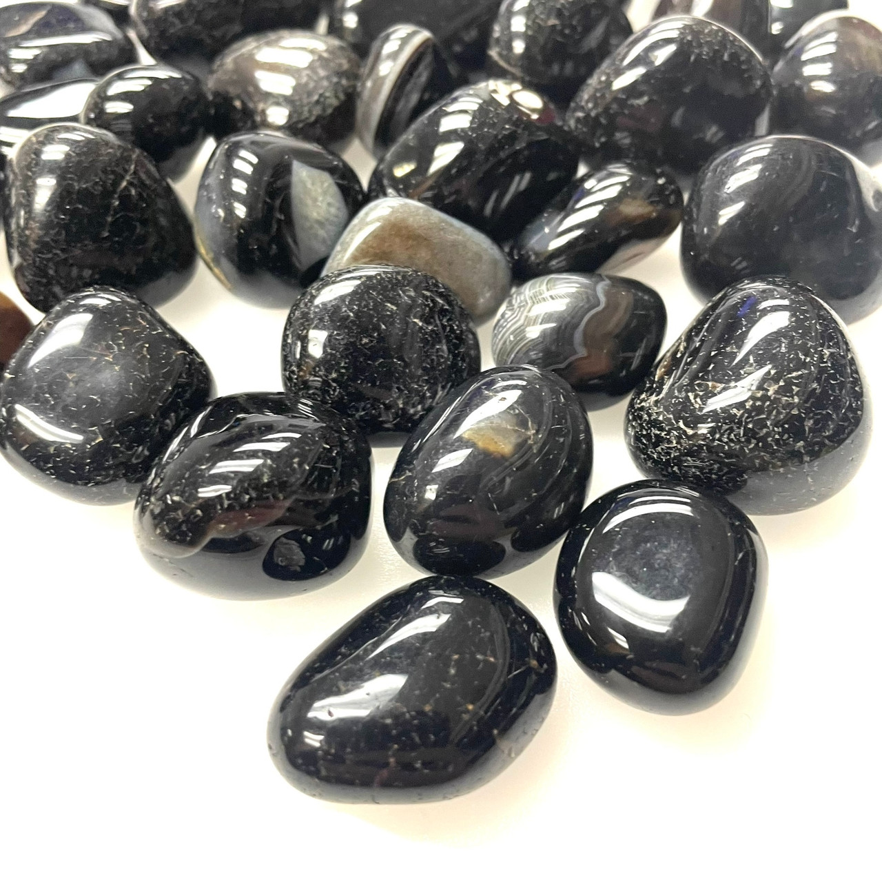 Black Onyx Tumbled by the Pound 1
