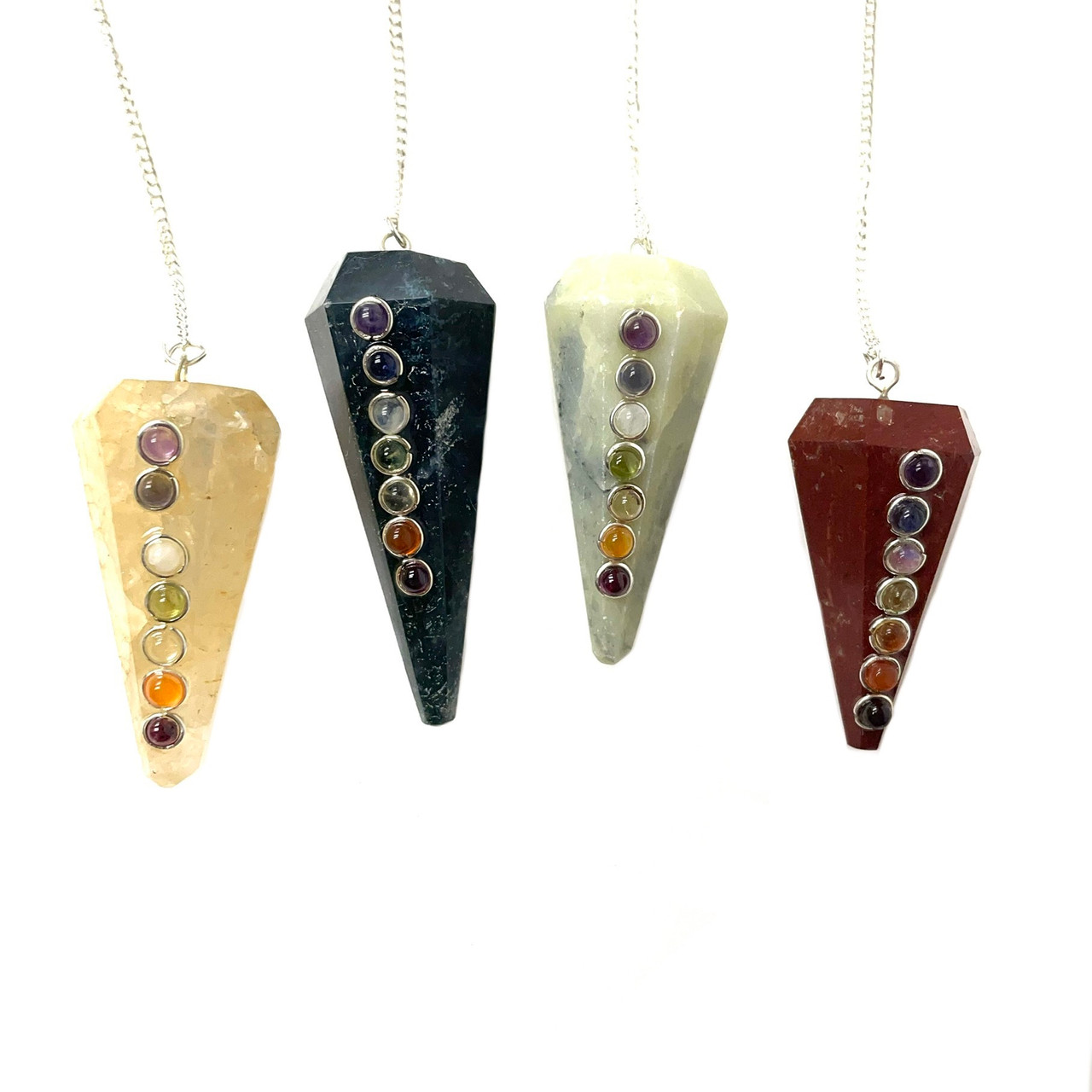 Chakra Cone Pendulum Assorted Minerals 1 Count - Paykoc Imports, Inc.