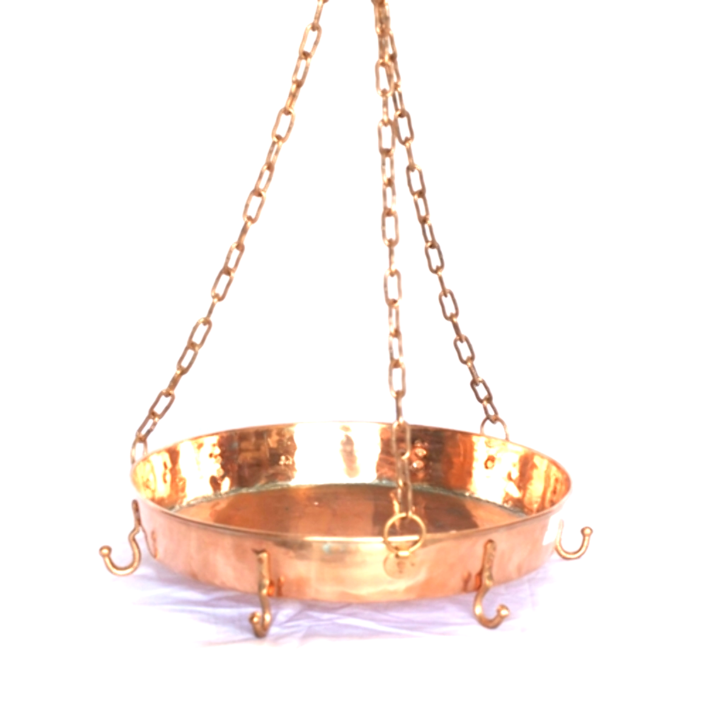 Pot Rack Chain C00244 Hanging Pot Rack (6 Hooks) W/Brass Chain 12
