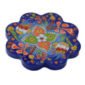 Nimet Classical Turkish Porcelain Coaster 10cm by Paykoc N50003 Blue