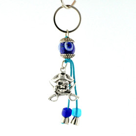 Evil Eye Keychain - Pewter Vicious Pirate