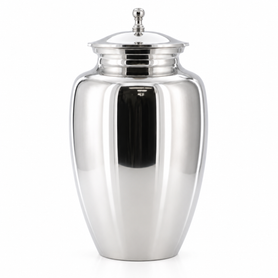 10" Cremation Urn W/ Nickle Finish