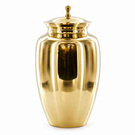 Large Urn Keepsake Screwtop Ginger Jar Cremation Ash Box Polished Brass 10"