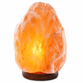 Natural Cut Himalayan Salt Lamp with Wooden Base – 4.4 to 6.6 lbs (2–3 KG)