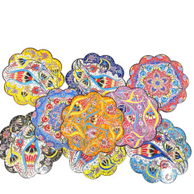 Geometric Turkish Trivet Ceramic Hand Painted 7" - Assorted Designs and Colors - 1 Count Geometric Turkish Trivet Ceramic Hand Painted 7" - Assorted Designs and Colors - 1 Count