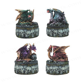 Dragon Skull Trinket Box Set of Four 3"W GS71477