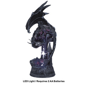 Dragon With LED, Black 12"H GS71224