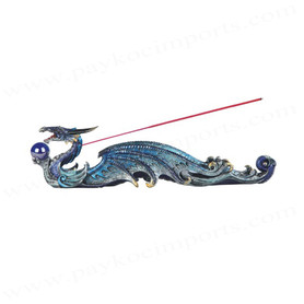 Dragon Incense Burner, Blue 12"W GS71435 Dragon Incense Burner, Blue 12"W GS71435