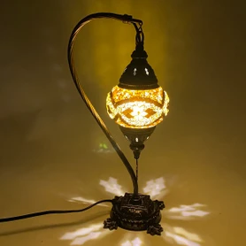 Turkish Mosaic Camel Neck Lamp - 8.5"x16.25" - DB1 - 1 Count Assorted Amber Hue