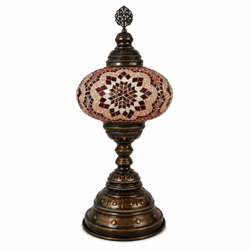 Turkish Mosaic Table Lamp -  9"x22" - MB4 - Red