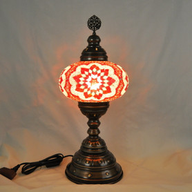 Turkish Mosaic Table Lamp -  9"x22" - MB4 - Red
