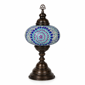 Turkish Mosaic Table Lamp -  9"x22" - MB4 - Royal Blue