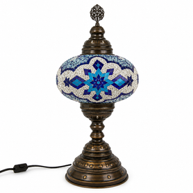 Turkish Mosaic Table Lamp -  9"x22" - MB4 - Turquoise