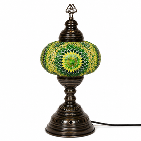Turkish Mosaic Table Lamp -  9"x22" - MB4 - Green