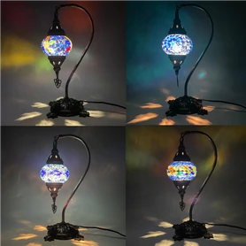 Turkish Mosaic Camel Neck Lamp - 8.5"x16.25" - DB1 - 1 Count Assorted Royal Blue Hue