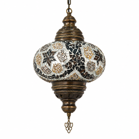 Turkish Mosaic Lantern Hanging Single Chain B4S - 9"x28" - B4S