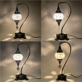 Turkish Mosaic Camel Neck Lamp - 8.5"x16.25" - DB1 - 1 Count Assorted White Hue
