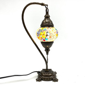 Turkish Mosaic Camel Neck Lamp - 8.5"x16.25" - DB1 - 1 Count Assorted Rainbow Hue