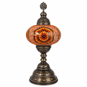 Turkish Mosaic Table Lamp -  9"x22" - MB4 - Orange