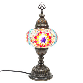 Turkish Mosaic Table Lamp - 6"x14.5" - MB3 Rainbow