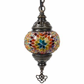 Turkish Mosaic Lantern Hanging Single Chain - 4"x23" -  B1S