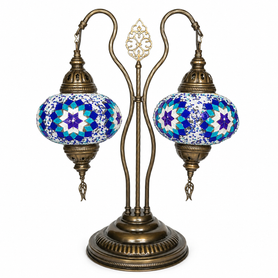 Turkish Mosaic Camel Neck Lamp - 7"x15x21" - DB3-DT-Rainbow