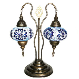 Turkish Mosaic Camel Neck Lamp - 7"x15x21" - DB3-DT-Rainbow