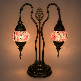 Turkish Mosaic Camel Neck Lamp - 7"x10x17" - DB1-DT-Rainbow