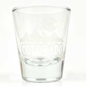 Colorado Laser Engraved Mountain Shot Glass
