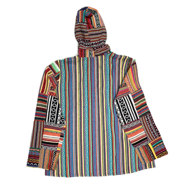 Colorado Nights Patchwork Hoody Pancho Large