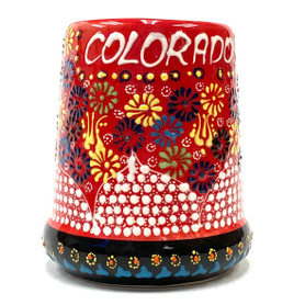Fireworks Over Colorado Ceramic Beer Stein Assorted Colors 5.25" 1 Count
