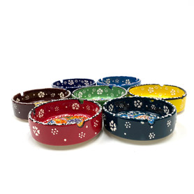 Hand Painted Turkish Ceramic Ashtray Assorted Colors 1 Count 4.25" Hand Painted Turkish Ceramic Ashtray Assorted Colors 1 Count 4.25"