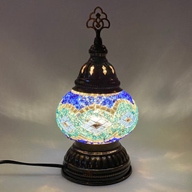 Short and Squat Lamp Handmade Turkish Mosaic Glass Shade - MB2 Squat Assorted