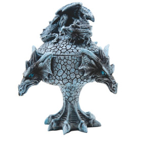 Dragon Head Trinket Box Teal 6"H
