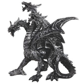 Three Headed Silver Dragon 7 3/4"H Three Headed Silver Dragon 7 3/4"H