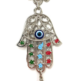 3 Hand of Fatima Zinc Evil Eye Decor 16" 3 Hand of Fatima Zinc Evil Eye Decor 16"
