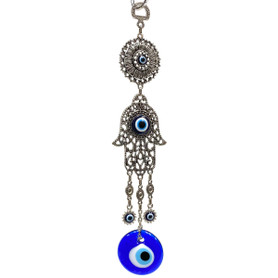 Filigree Hand Of Fatima Zinc Authentic Evil Eye Decor 10" EE50057